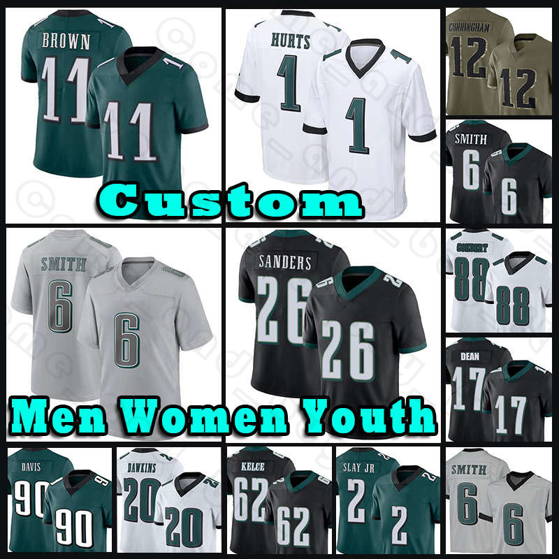 6 DeVonta Smith 1 Jalen Hurts Football Jerseys A.J. Brown Darius Slay Jr 90 Davis 17 Dean 88 Goedert 68 Mailata Eagles Gardner Minshew II Jason Kelce Landon Dickerson, Custom youth(lao y) 
6 DeVonta Smith 1 Jalen Hurts Football Jerseys A.J. Brown Darius Slay Jr 90 Davis 17 Dean 88 Goedert 68 Mailata Eagles Gardner Minshew II Jason Kelce Landon Dickerson, Custom youth(lao y)