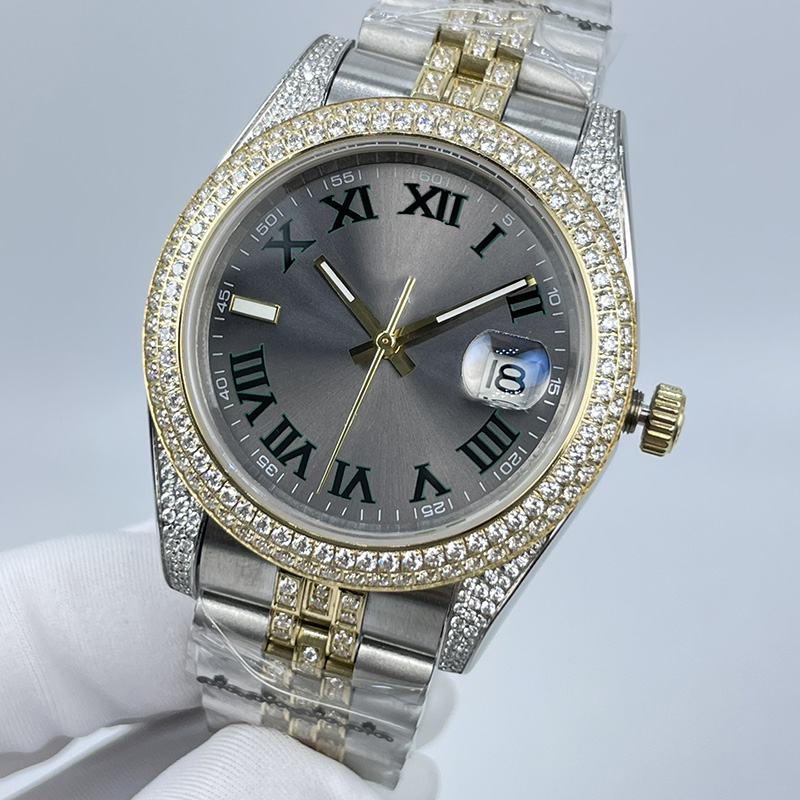 Mens Diamond Watches 41MM Automatic Mechanical Women Watch Wristwatch Montre de Luxe Stainless Steel Strap For Men Fashion Wristwatches Arabic Numeral Dial, Color 3
Mens Diamond Watches 41MM Automatic Mechanical Women Watch Wristwatch Montre de Luxe Stainless Steel Strap For Men Fashion Wristwatches Arabic Numeral Dial, Color 3