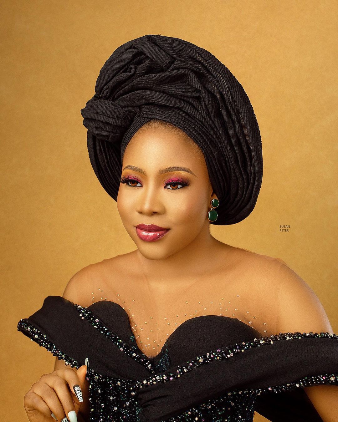 Arabic Aso 2022 Ebi Mermaid Black Prom Dresses Beaded Crystals Evening Formal Party Second Reception Birthday Engagement Gowns Dress ZJ502