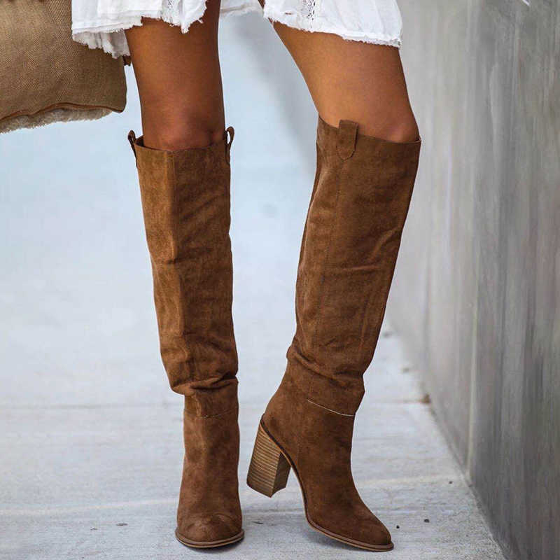 Boots Women Suede Knee High Ladies Solid Pointed Shoe Tall Retro Roman Heels Shoes 2022 Female Autumn Winter Long 220901, Brown
Boots Women Suede Knee High Ladies Solid Pointed Shoe Tall Retro Roman Heels Shoes 2022 Female Autumn Winter Long 220901, Brown