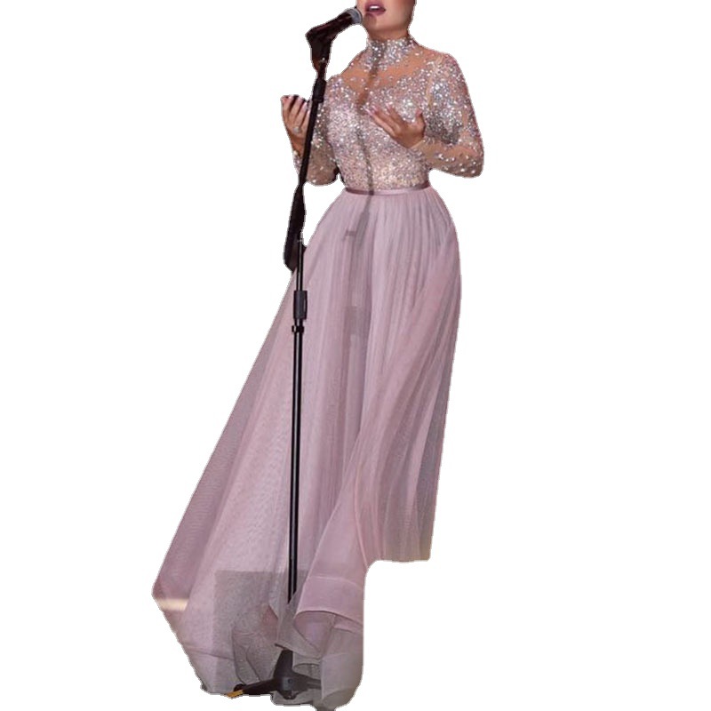 womens club dress sexy sparkly gown sequined chiffon seethrough evening party dresses elegant wedding clothes for women