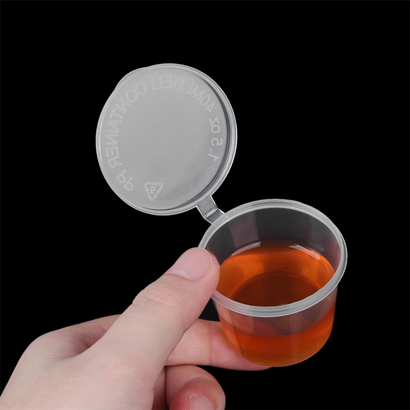 Storage Bottles Jars 100Pcs Disposable Sauce Cup Takeaway Food Containers Box With Hinged Lids Pigment Paint Plastic Palette 25/30/40ml 220930