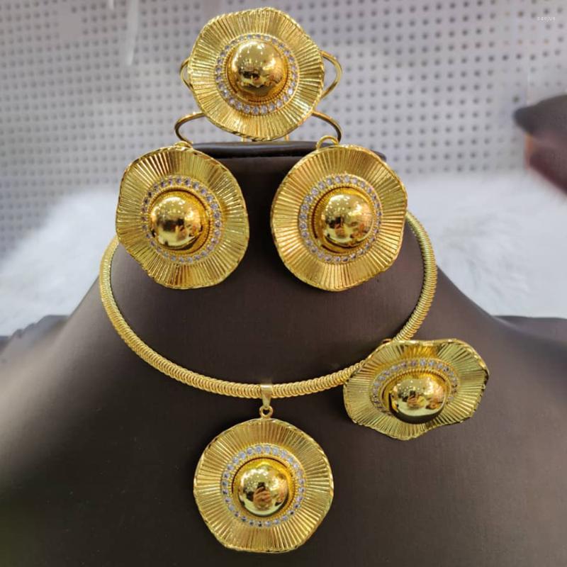 Necklace Earrings Set African Gold Color Jewellery Party Gifts Round Beads And Bangle Ring Weddings Jewelry Nigerian Dubai Accessory, Picture shown
Necklace Earrings Set African Gold Color Jewellery Party Gifts Round Beads And Bangle Ring Weddings Jewelry Nigerian Dubai Accessory, Picture shown