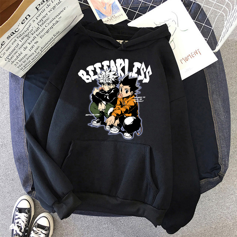 90s Hunter X Hunter Killua Zoldyck Devil Eye Print Anime Hoodies Men Unisex Streetwear Kawaii Hisoka Sweatshirt Manga Hoody Male 220811