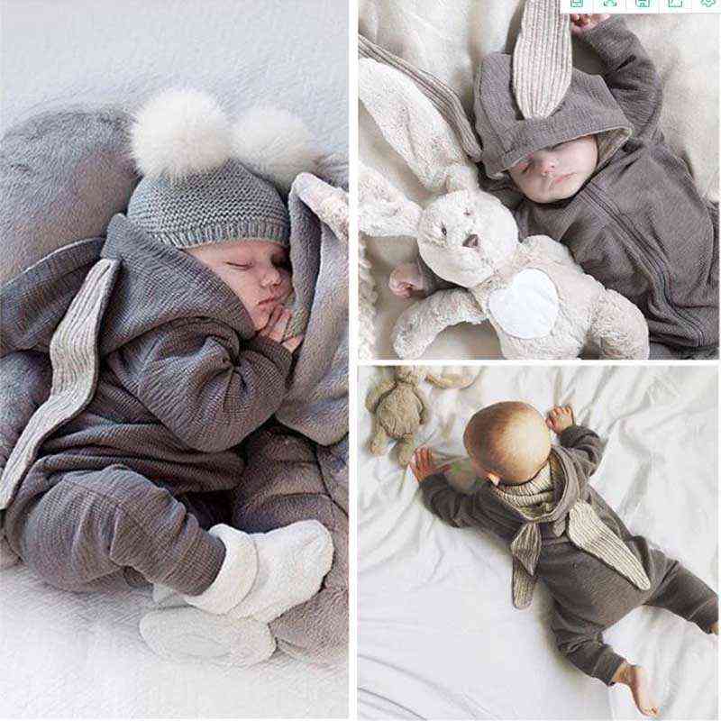 Baby Rabbit Rompers For Girls Autumn Winter Clothes Jumpsuit Halloween Costume Newborn Boys Clothing L220808