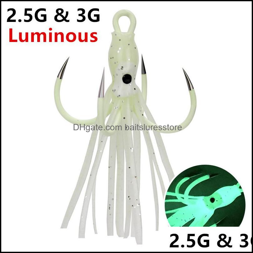 Baits Lures Fishing Sports Outdoors 1Pc 2.5G 3G Luminous Squid Four Hook Barbless Hooks Fishhooks Soft Pes Dhtzg
Baits Lures Fishing Sports Outdoors 1Pc 2.5G 3G Luminous Squid Four Hook Barbless Hooks Fishhooks Soft Pes Dhtzg