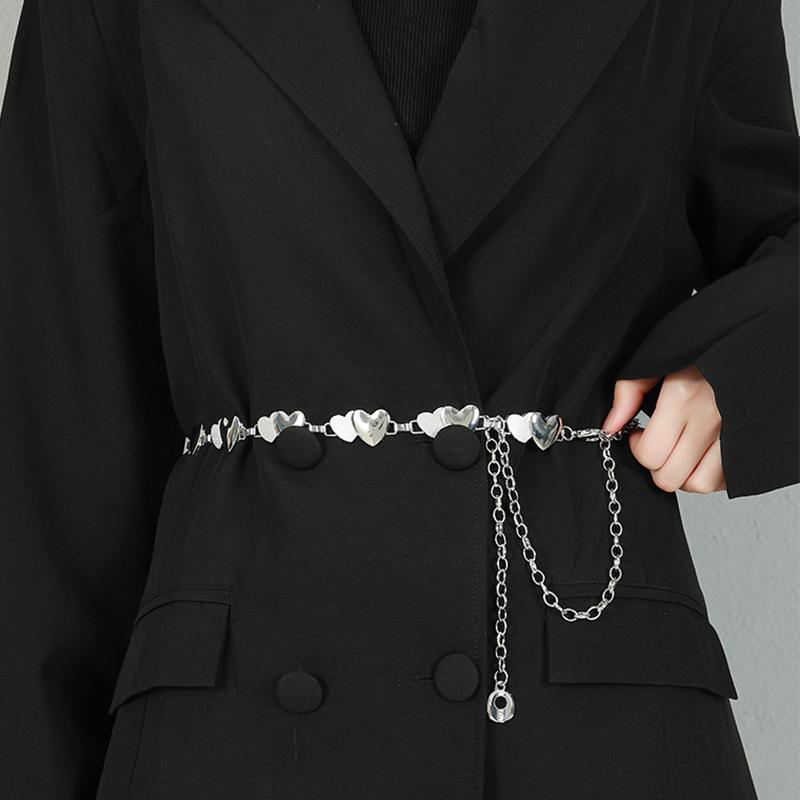 Belts Women Heart Chain Belt Geometric Metal Waist Long Tassel Gold Silver Dress Decor Thin BeltsBelts, Black
Belts Women Heart Chain Belt Geometric Metal Waist Long Tassel Gold Silver Dress Decor Thin BeltsBelts, Black