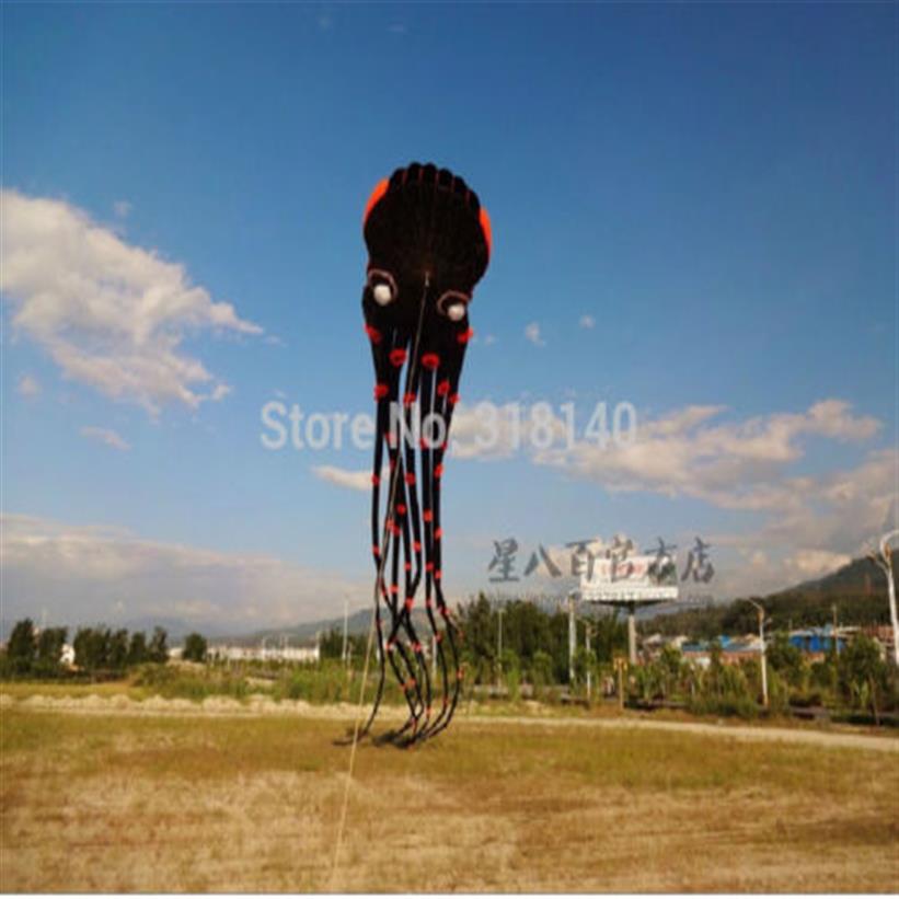 3D eyes 15m Black 1 Line Stunt Parafoil Octopus POWER Sport Kite outdoor toy2830