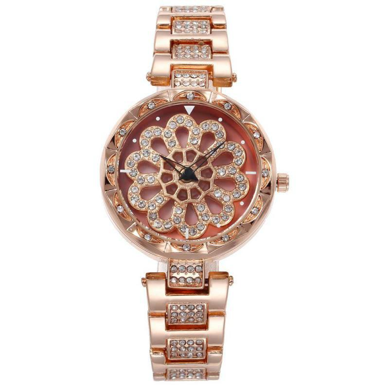 Wristwatches Rotating Luxury Watches For Women Waterproof Diamond-studded Hollow Watch Stainless Steel Fashionable Ladies Quartz WatchWristw, Rose gold
Wristwatches Rotating Luxury Watches For Women Waterproof Diamond-studded Hollow Watch Stainless Steel Fashionable Ladies Quartz WatchWristw, Rose gold