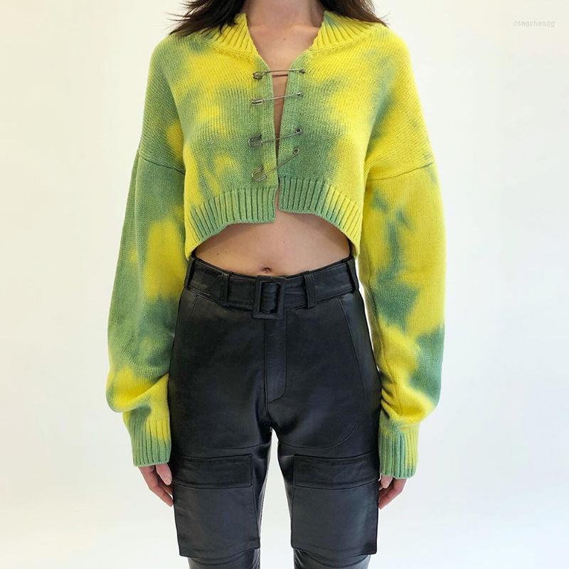 Women's Knits & Tees Tie-Dye Knit Safety Pin Sweater Yellow Green Tie Dye Cropped Cardigan For Women E-girl Fall Winter Outfits /, Yellow and green
Women's Knits & Tees Tie-Dye Knit Safety Pin Sweater Yellow Green Tie Dye Cropped Cardigan For Women E-girl Fall Winter Outfits /, Yellow and green