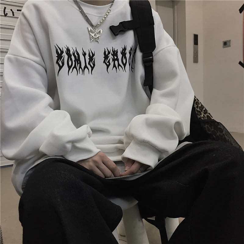 Gothic Oversized Hoodie Anime Skeleton Print Hooded Sweatshirt Punk Hip Hop Streetwear Men Pullover Casual Harajuku Y2K Top 220811
