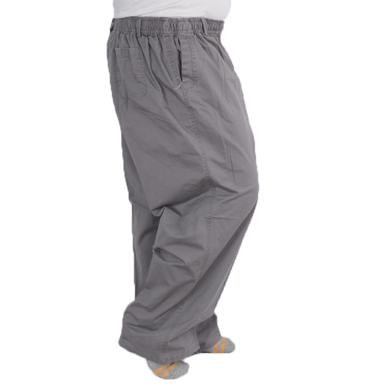 Plus size 8XL 11XL 12xl middleaged mens summer thin elastic band high waist cotton casual trousers Dad oversize 9XL 8XL 7XL 220811