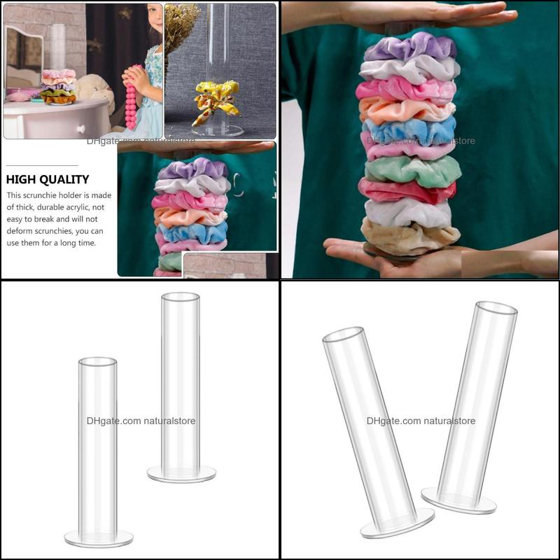 Jewelry Pouches Bags Packaging Display Pouches 2Pcs Hair Rope Storage Stands Transparent Acrylic Brack Dw5