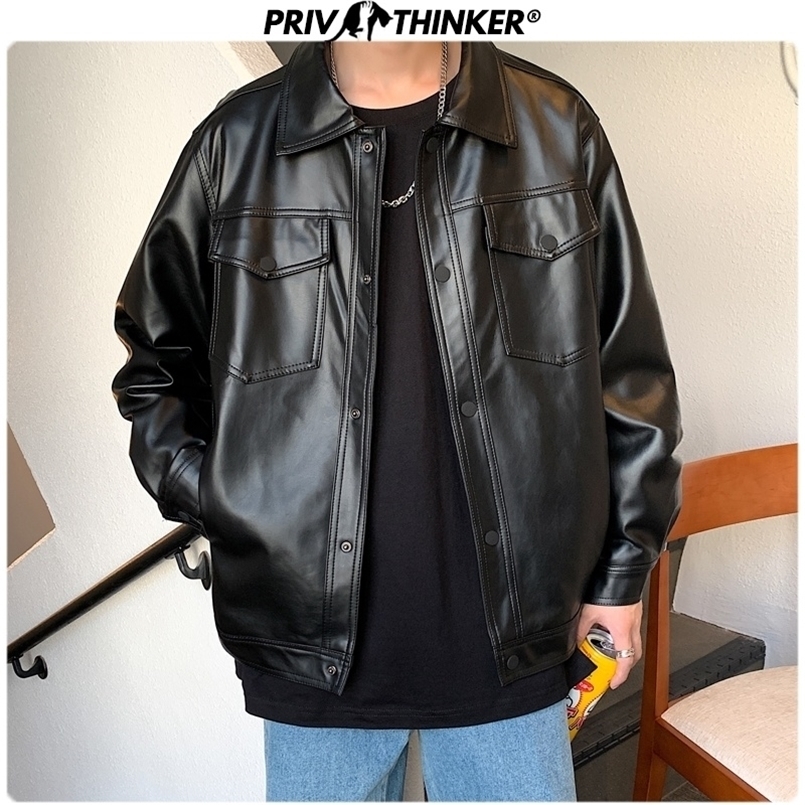 Privathinker Men Spring Black Soft Faux Mens Hip Hop Jacket Leather Male Oversize Streetwear Pockets Clothes 220811, Black(asiansize)
Privathinker Men Spring Black Soft Faux Mens Hip Hop Jacket Leather Male Oversize Streetwear Pockets Clothes 220811, Black(asiansize)