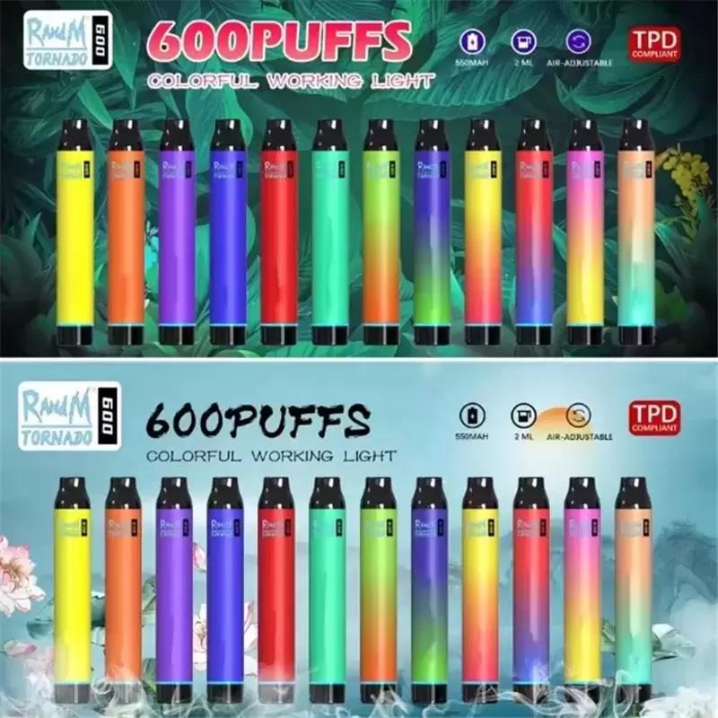Original RandM Tornado Disposable Electronic Cigarette Starter Kit Strength 2% 3% 5% 600 Puffs TPD Certified Vape Pen 2ml Cartridge Adjustable Airflow RGB Flash Vape
Original RandM Tornado Disposable Electronic Cigarette Starter Kit Strength 2% 3% 5% 600 Puffs TPD Certified Vape Pen 2ml Cartridge Adjustable Airflow RGB Flash Vape