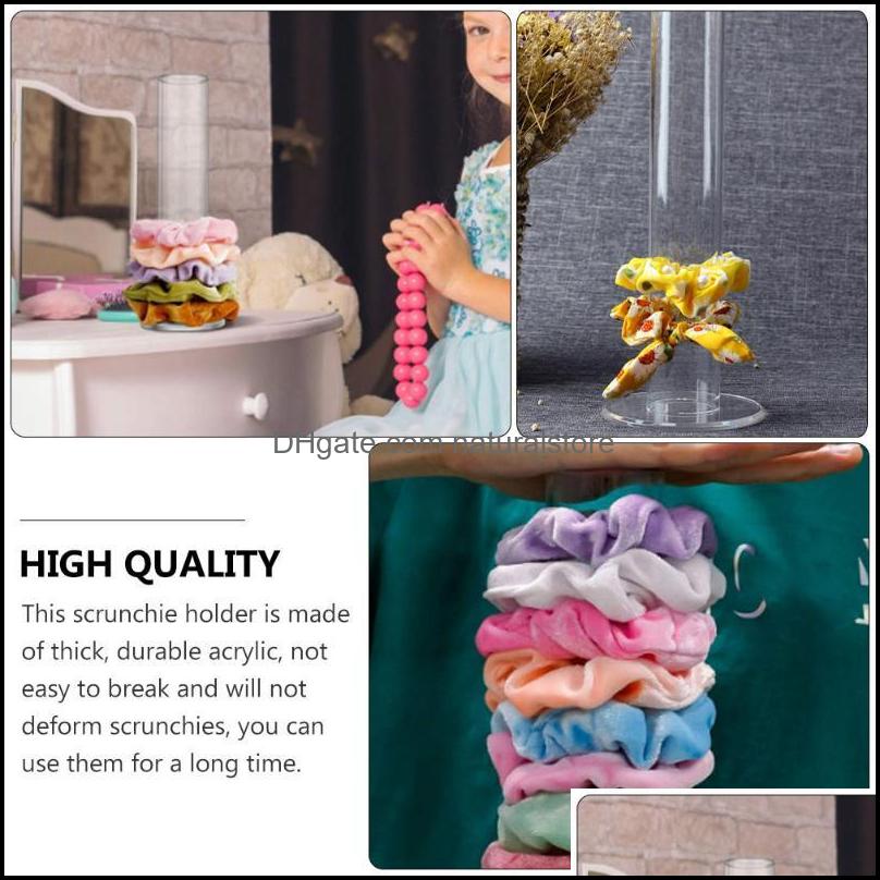 Jewelry Pouches Bags Packaging Display Pouches 2Pcs Hair Rope Storage Stands Transparent Acrylic Brack Dw5
