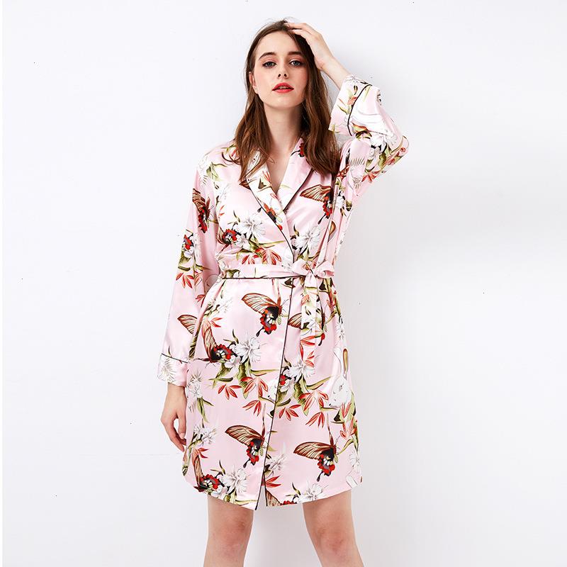 Imitation Silk Long-sleeved Printed Nightgown Sleepwears Womens Casual Home Wear Comfortable Bathrobe Pjamas For Women Sexy Lingerie
Imitation Silk Long-sleeved Printed Nightgown Sleepwears Womens Casual Home Wear Comfortable Bathrobe Pjamas For Women Sexy Lingerie