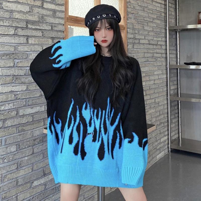 Women's Sweaters Women Loose Flame Color Matching O Neck Knitted Sweater Pullover TopsWomen's, As photo
Women's Sweaters Women Loose Flame Color Matching O Neck Knitted Sweater Pullover TopsWomen's, As photo