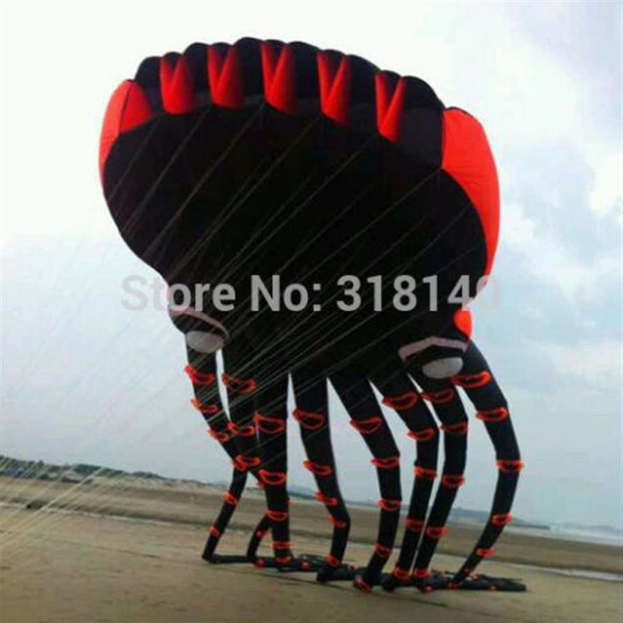 3D eyes 15m Black 1 Line Stunt Parafoil Octopus POWER Sport Kite outdoor toy2830