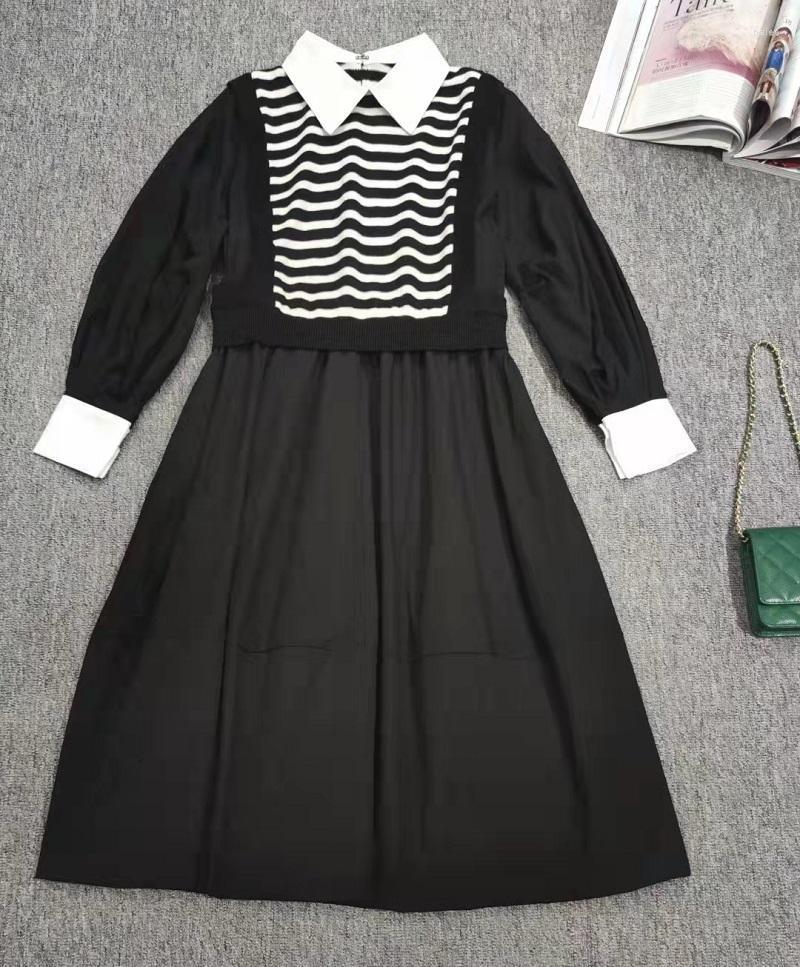 Casual Dresses One Piece Dress 2022 Autumn Winter High Quality Sweater Women White Turn-down Collar Striped Knitting Patchwork DressCasual, As pic
Casual Dresses One Piece Dress 2022 Autumn Winter High Quality Sweater Women White Turn-down Collar Striped Knitting Patchwork DressCasual, As pic