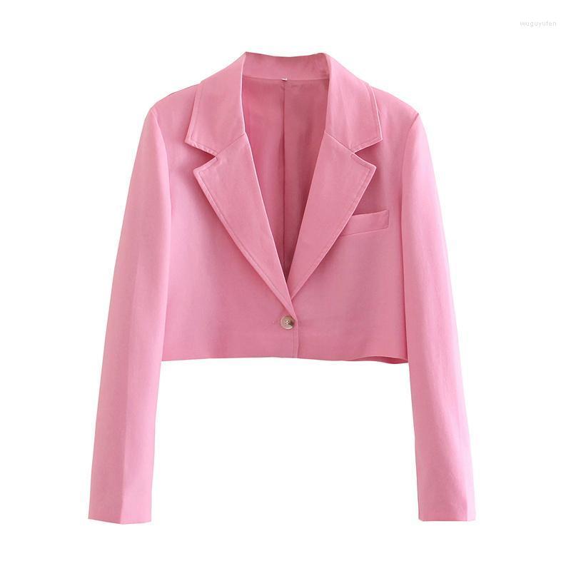 Women's Suits & Blazers BLSQR Single Button Pink Blazer Jacket Office Lady Pockets Long Sleeve Elegant Female Vintage Short Girl, As picture
Women's Suits & Blazers BLSQR Single Button Pink Blazer Jacket Office Lady Pockets Long Sleeve Elegant Female Vintage Short Girl, As picture