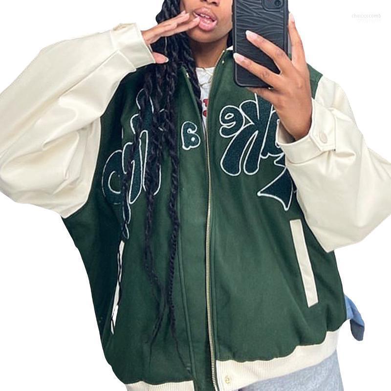 Women' Jackets Women Loose Zip Up Casual Long Sleeve Letter Embroidery Coat With Pockets 2022 Fashion Baseball Uniform, Army green
Women' Jackets Women Loose Zip Up Casual Long Sleeve Letter Embroidery Coat With Pockets 2022 Fashion Baseball Uniform, Army green