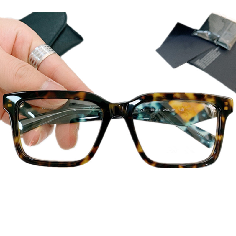 

Newest unisex Square plank glasses frame patchwork turquoise leg 10y-f spr 52-18-140 individual design fullrim for prescription sunglasses fullset packing case