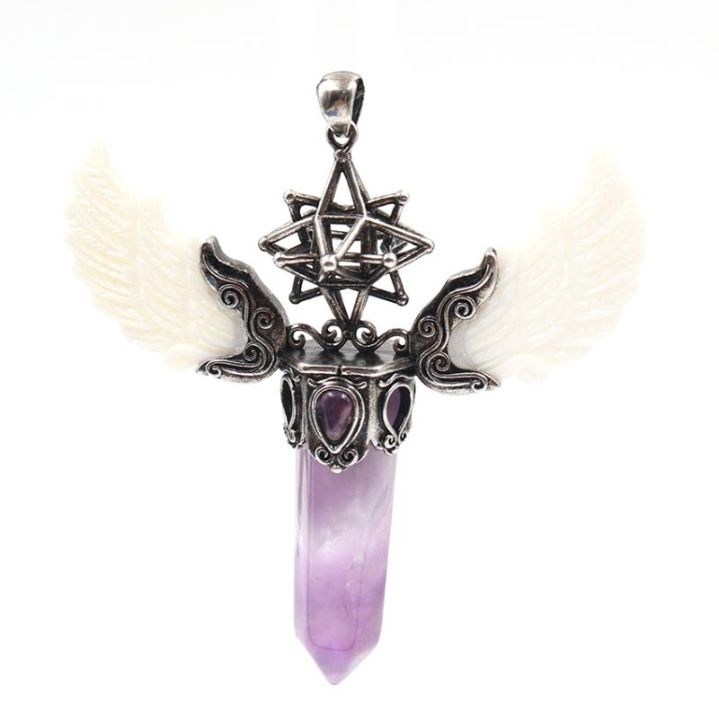 Pendant Necklaces Unique Silver Plated Amethysts Hexagon Column With White Shell Wing Green Aventurine Antique JewelryPendant
Pendant Necklaces Unique Silver Plated Amethysts Hexagon Column With White Shell Wing Green Aventurine Antique JewelryPendant