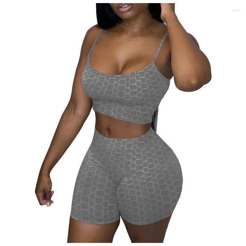 Seamless Women Yoga Set Workout Outfit Sportswear Gym Clothing Sleeveless Sport Leisure Crop Tops Pants Ropa Mujer Women's Tracksuits, Gray