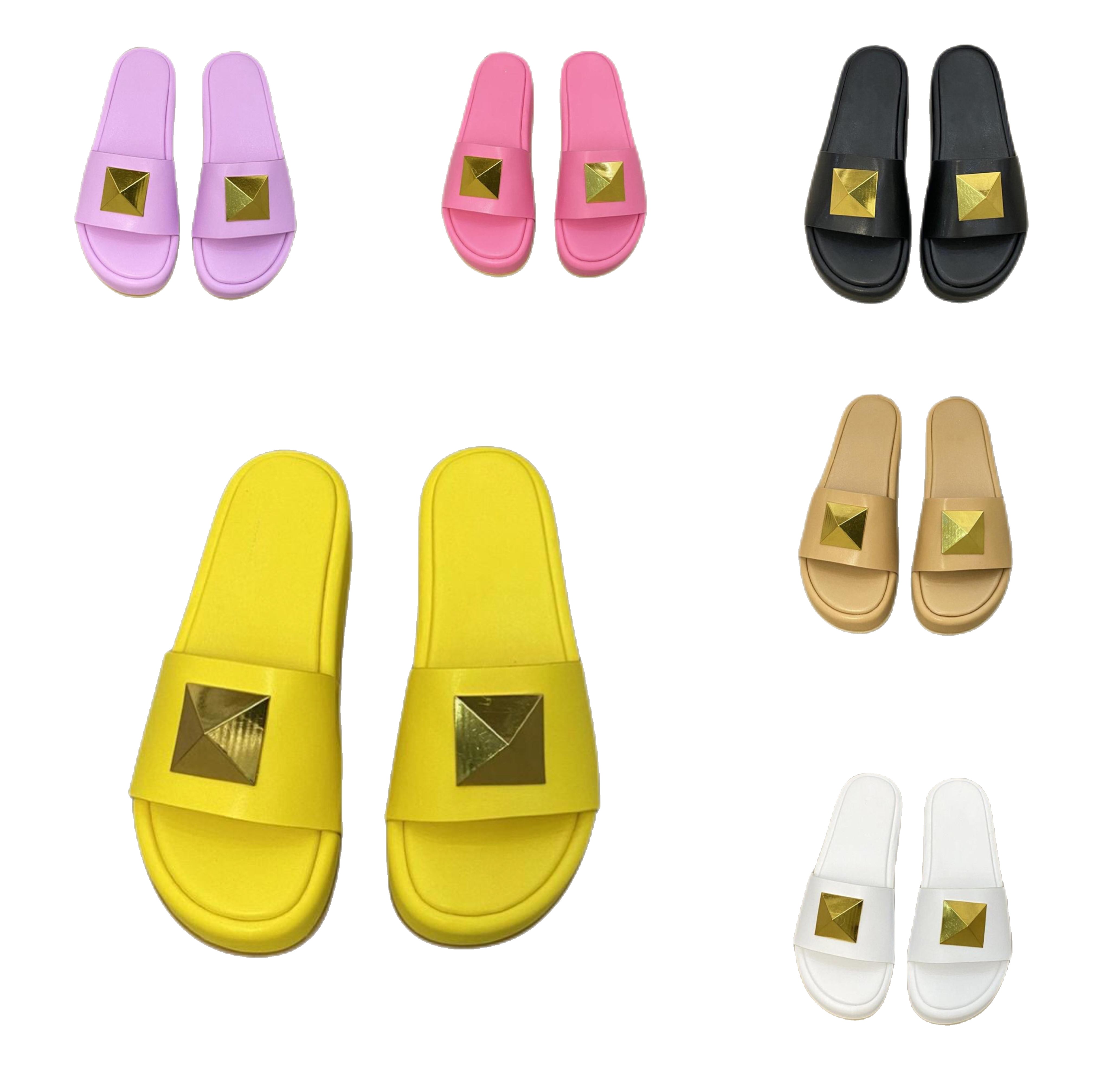 

2022 Designer Women's Sandals High Heels Platform Slippers Dress Shoes Luxury Flat Printed Jelly Rubber Metal Logo Leather Flip-Flops Mules