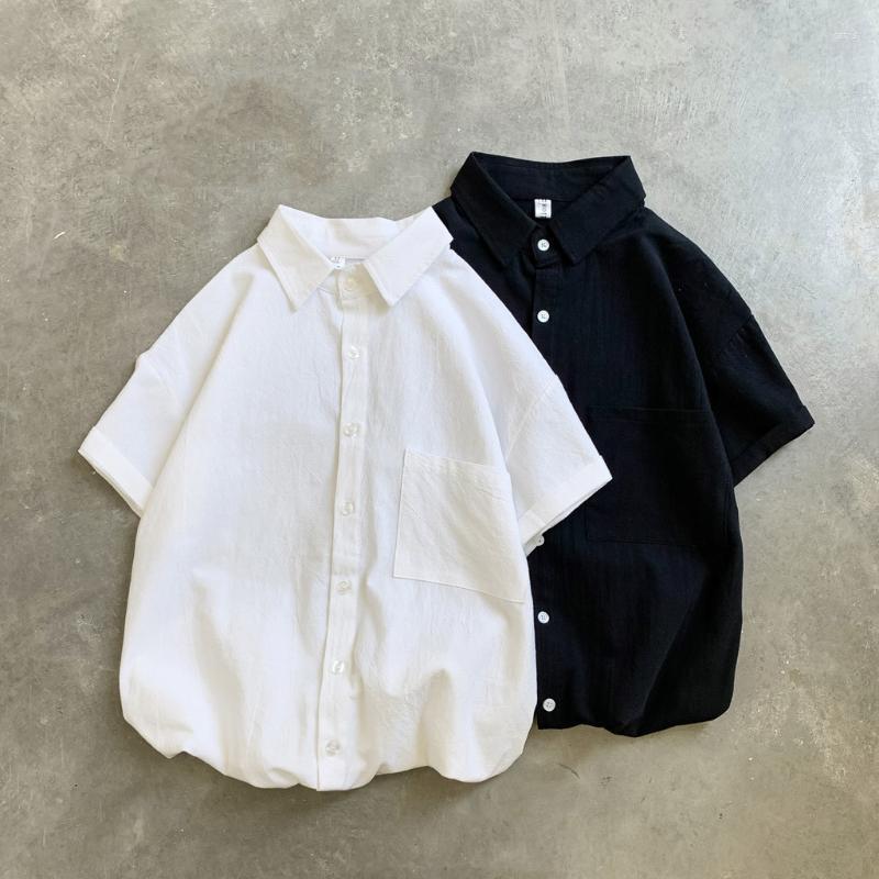 Summer Men's Trend Loose Solid Color Pocket Button Lapel Half Sleeve Casual Slim Fit Business Basic Thin Tops 7.12 Shirts, Bk
Summer Men's Trend Loose Solid Color Pocket Button Lapel Half Sleeve Casual Slim Fit Business Basic Thin Tops 7.12 Shirts, Bk