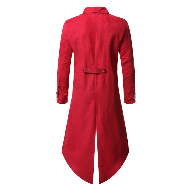 Mens Halloween Steampunk Gothic Jacket Victorian Tailcoat Vintage Costume Tuxedo Blazer Men DJ Club Cosplay Prom Suit Jacket Red 220811