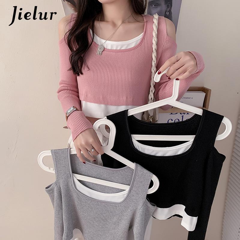 Women's T-Shirt Autumn Korean Slim Cropped Top Female Off-shoulder Pink Gray Black Sport T Shirt High Street Fashion Knit Bottoming ShirtWom
Women's T-Shirt Autumn Korean Slim Cropped Top Female Off-shoulder Pink Gray Black Sport T Shirt High Street Fashion Knit Bottoming ShirtWom