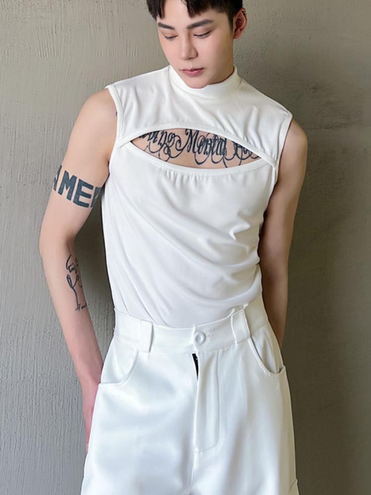 Men's T-Shirts Hollowed Out Vest Men's Slim Fashion Style Korean Tee Personalized Bottoming T-shirt Solid Color Sleeveless Tank TrendMen, White
Men's T-Shirts Hollowed Out Vest Men's Slim Fashion Style Korean Tee Personalized Bottoming T-shirt Solid Color Sleeveless Tank TrendMen, White