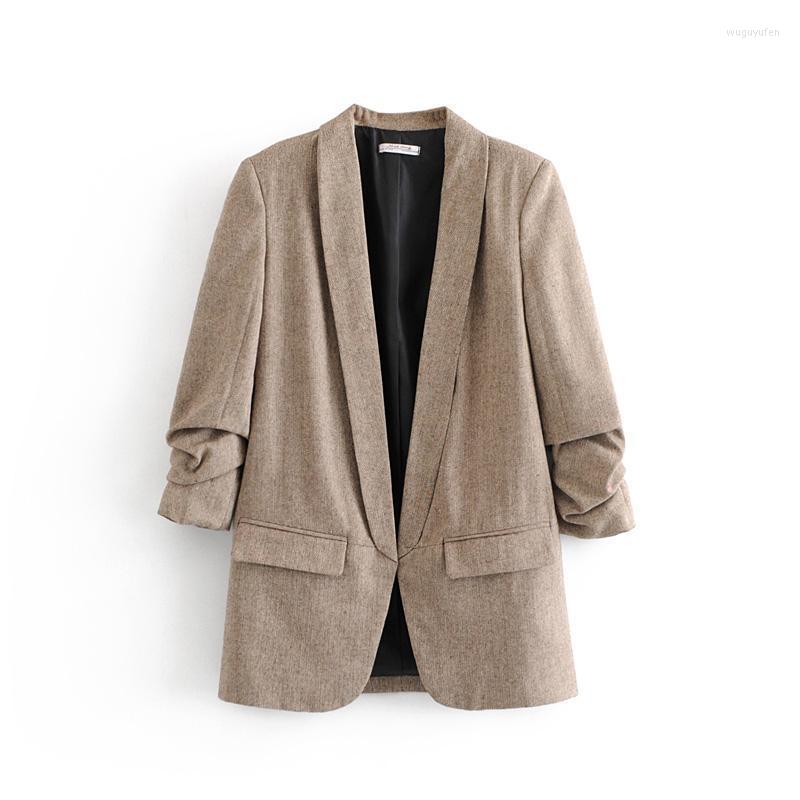 Women' Suits & Blazers Spring 2022 Casual Blazer Feminino Khaki Womens Clothing Long Sleeve Women Cardigan Coat
Women' Suits & Blazers Spring 2022 Casual Blazer Feminino Khaki Womens Clothing Long Sleeve Women Cardigan Coat