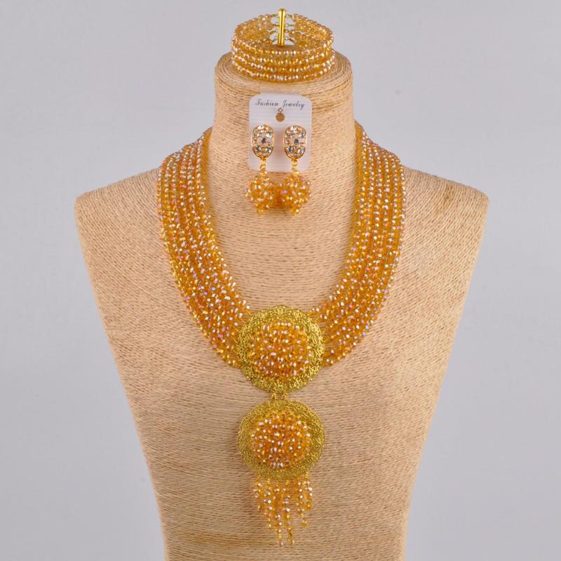 Earrings & Necklace Majalia Champagne Gold Ab African Jewelry Set Nigerian Beads Wedding Sets Ls-07Earrings, As pic
Earrings & Necklace Majalia Champagne Gold Ab African Jewelry Set Nigerian Beads Wedding Sets Ls-07Earrings, As pic