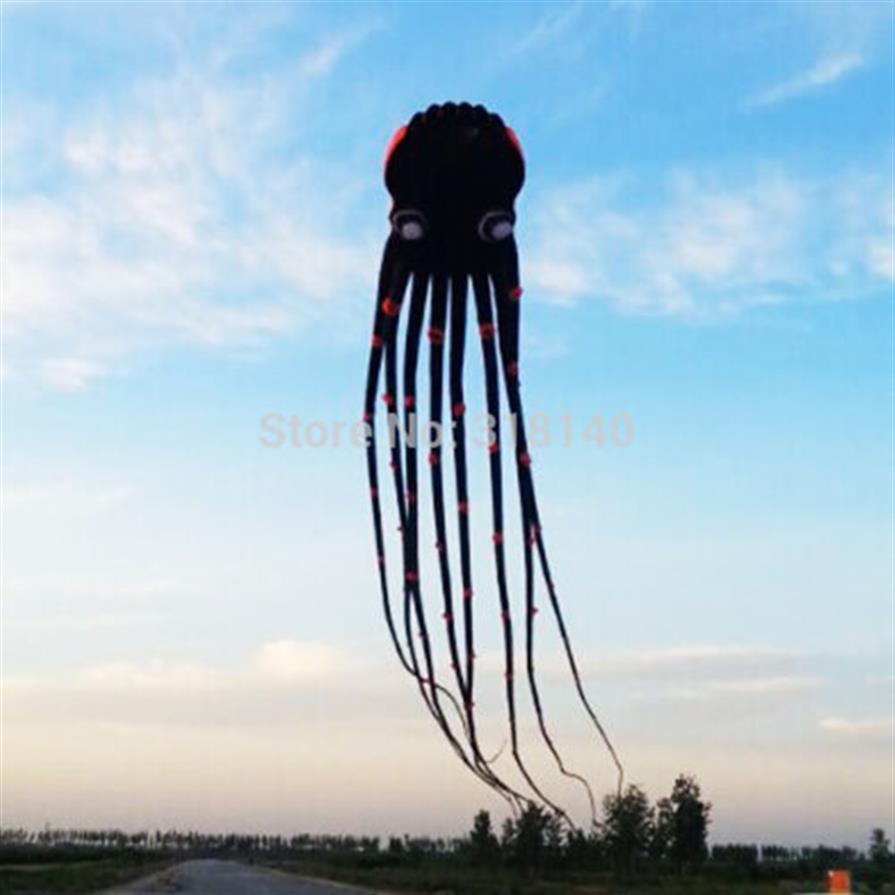 3D eyes 15m Black 1 Line Stunt Parafoil Octopus POWER Sport Kite outdoor toy2830