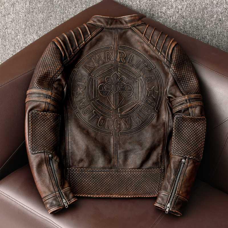 Men' Leather & Faux Classical Spring Genuine Jacket Men Embroidered Casual Motorcycle Chaquetas Hombre Clothes Coats, Brown
Men' Leather & Faux Classical Spring Genuine Jacket Men Embroidered Casual Motorcycle Chaquetas Hombre Clothes Coats, Brown