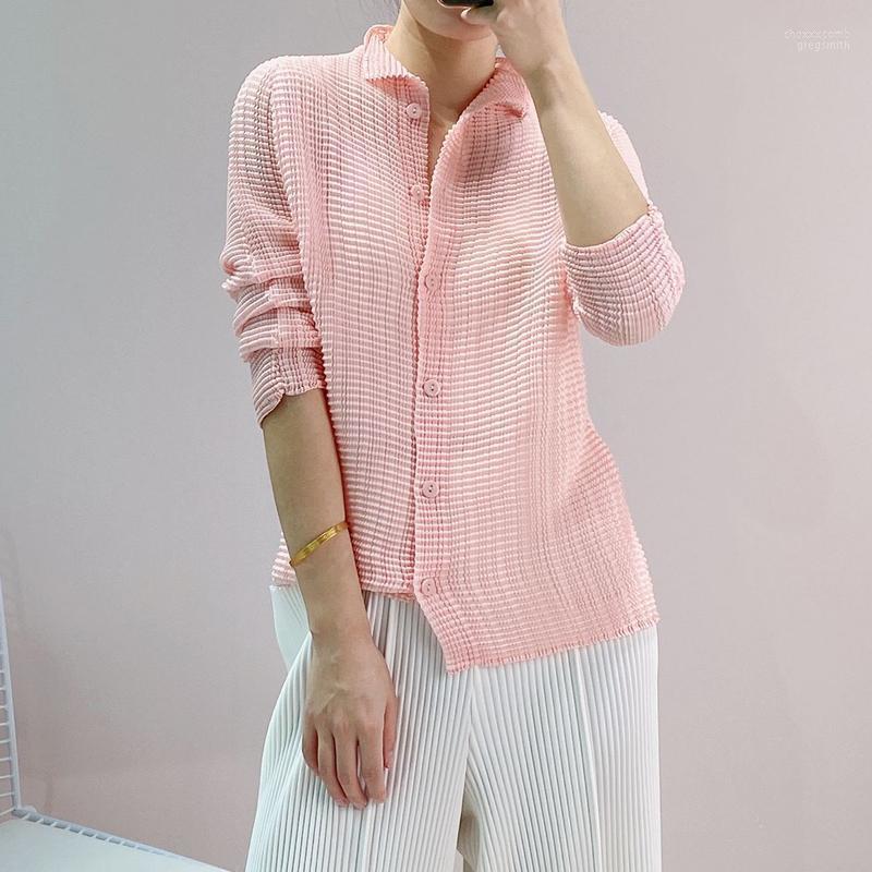 Women's Jackets 2022 Autumn Miyak Pleated Fashion Woman Jacket Solid Single-breasted Long Sleeves High Elasticity Female Coat Tide, White
Women's Jackets 2022 Autumn Miyak Pleated Fashion Woman Jacket Solid Single-breasted Long Sleeves High Elasticity Female Coat Tide, White