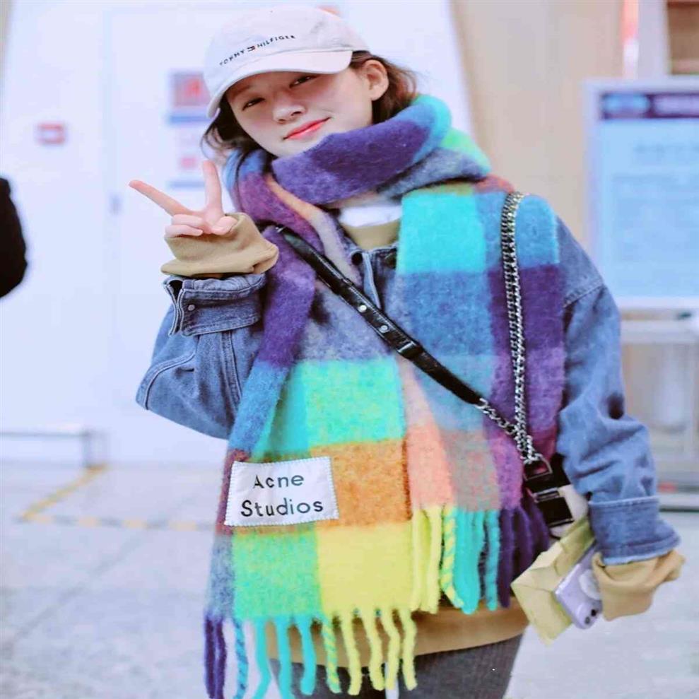 Acne Studios Scarf Classic Color Matching Rainbow Checkered Wool Tassel Scarf Unisex Jun3079
Acne Studios Scarf Classic Color Matching Rainbow Checkered Wool Tassel Scarf Unisex Jun3079