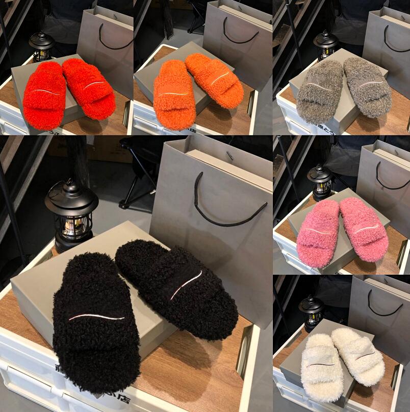 Top Quality Designer Luxury Womens Slippers Ladies Winter Wool Slides Fur Fluffy Furry Warm letters Sandals Comfortable Fuzzy Girl Flip Flop Slipper