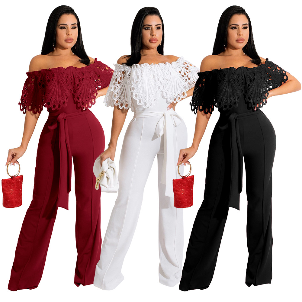 Goddess Slim new sexy summer and autumn dress lotus leaf strapless jumpsuit, Black
Goddess Slim new sexy summer and autumn dress lotus leaf strapless jumpsuit, Black