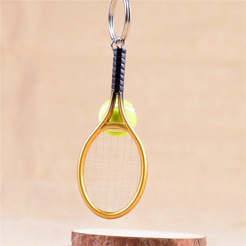 Mini Tennis Tennis Racket Key Rings Car Keychain Sport Key Holder Accessories Tennis Competition Memento Gift for Men Women