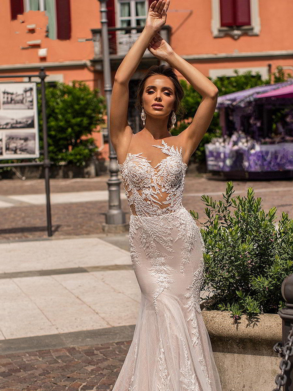 Elegant Mermaid Wedding Dress Spaghetti Straps Sleeveless Deep V Neck Backless Hollow Appliques Sequins Floor Length Bridal Gowns Custom Made Vestido 