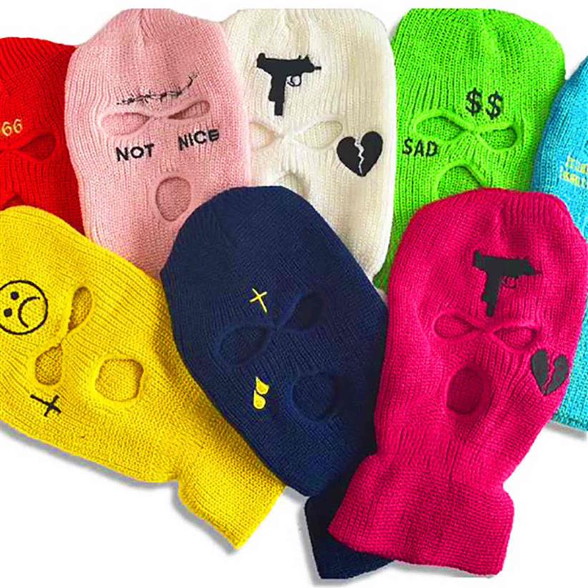 Custom Text Embroidered Winter Women Beanie Hat Balaclava Cycling Ski Mask Men Personalized Your Name Drop327g