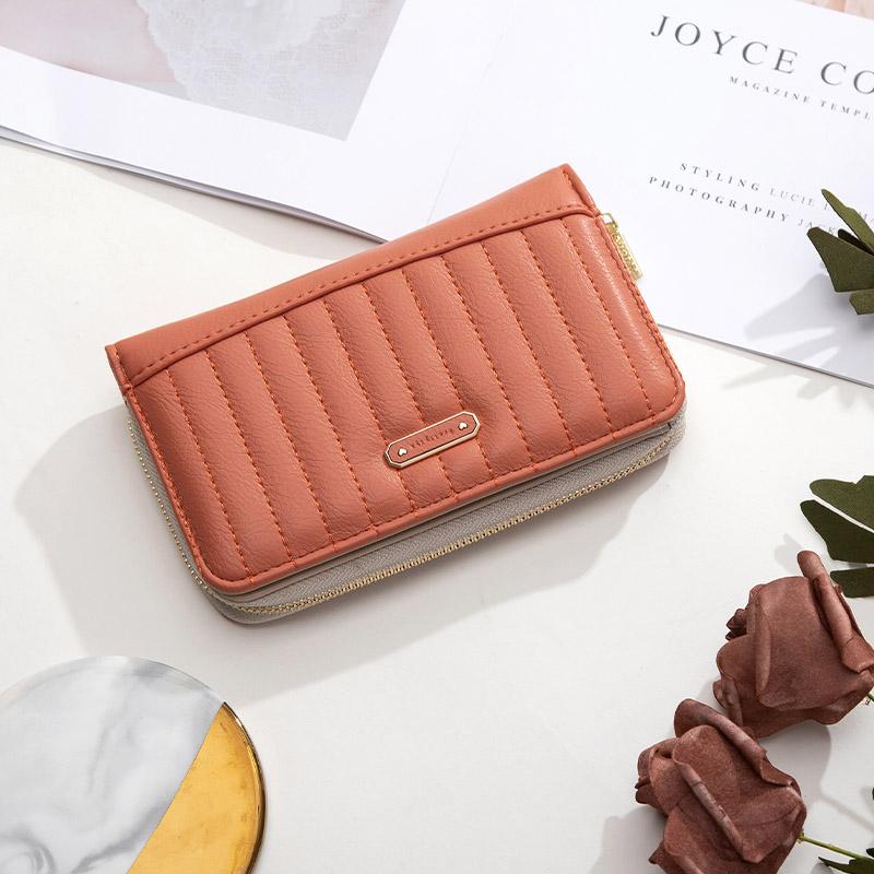 Wallets Fashion Medium Wallet Women Card Holder Zipper Hasp Coin Pocket Pu Leather Brand Designer Thread Plaid Female PursesWallets, Black
Wallets Fashion Medium Wallet Women Card Holder Zipper Hasp Coin Pocket Pu Leather Brand Designer Thread Plaid Female PursesWallets, Black