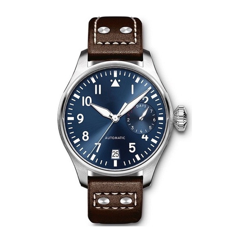 46mm mens mechanical automatic watch Big Pilots Blue Brown Leather Strap Sapphire Crystal Waterproof, Make waterproof 50m
46mm mens mechanical automatic watch Big Pilots Blue Brown Leather Strap Sapphire Crystal Waterproof, Make waterproof 50m