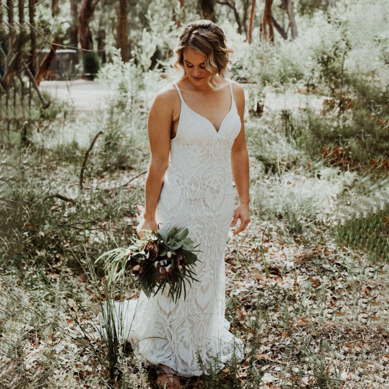 Spaghetti Strap Lace Mermaid Wedding Dress Boho Beach Rustic Wedding Bridal Dresses Plus Size 2022 Backless Cut Out Country Sweep Train Vintage Bride 