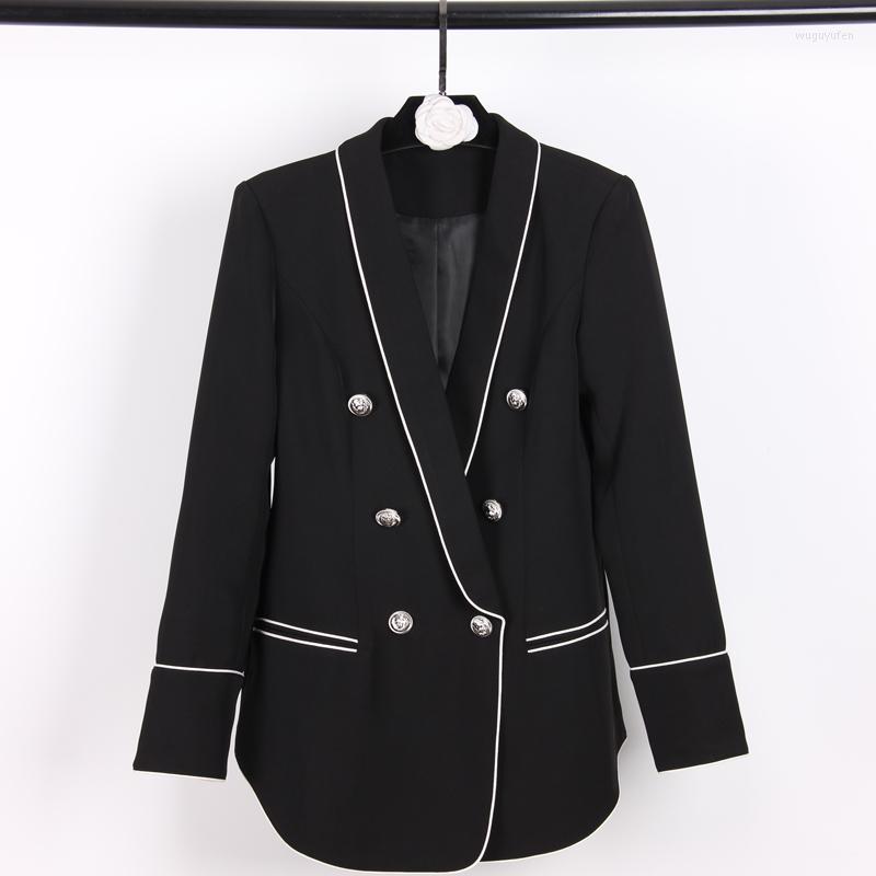 Women' Suits & Blazers -3XL High Quality 2022 Fashion Black Stitching Casual Temperament Shawl Collar Silver Button Decoration Woman Blaze
Women' Suits & Blazers -3XL High Quality 2022 Fashion Black Stitching Casual Temperament Shawl Collar Silver Button Decoration Woman Blaze