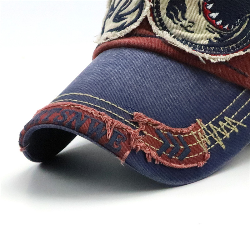 Xthree Washed Baseball Cap Fitted Cap Hat For Men Bone Women Gorras Casual Casquette Embroidery Shark 220810